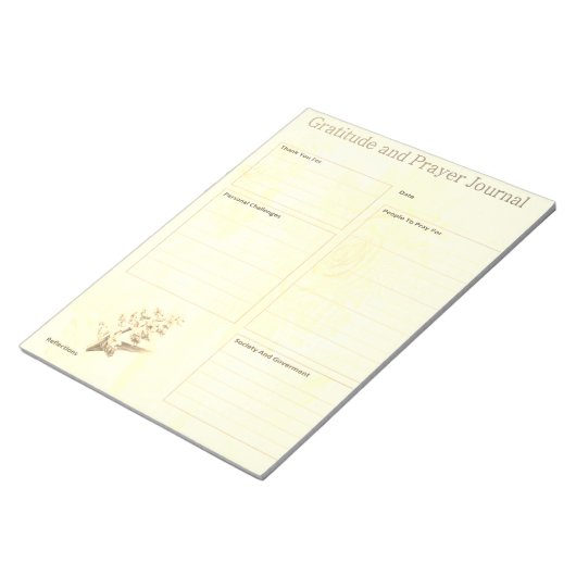 感謝と祈りの言葉ページブラウン | ノートパッド (アングル)