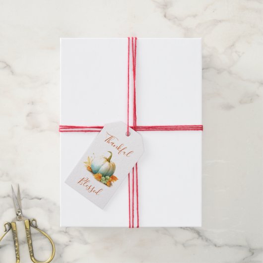 感謝と祝福のパンプキン感謝祭ギフトタグ ギフトタグ (より糸付き)