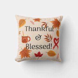 感謝と祝福の秋のデザイン クッション
