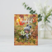 感謝と祝福の秋の感謝祭の写真 シーズンポストカード (スタンド正面)