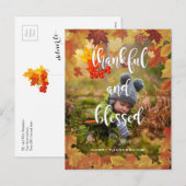 感謝と祝福の秋の感謝祭の写真 シーズンポストカード (正面/裏面)