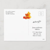 感謝と祝福の秋の感謝祭の写真 シーズンポストカード (裏面)