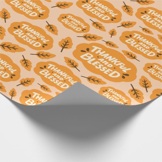 感謝と秋のオ賛美レンジの離れ継ぎ目 ラッピングペーパー (角)