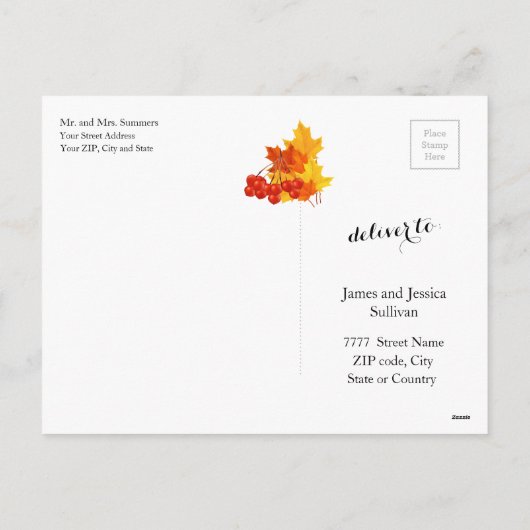 感謝と秋賛美の感謝祭の写真 シーズンポストカード (裏面)