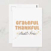 感謝と笑いが税務署から自由に - 面白い会計士 ポストカード (正面/裏面)