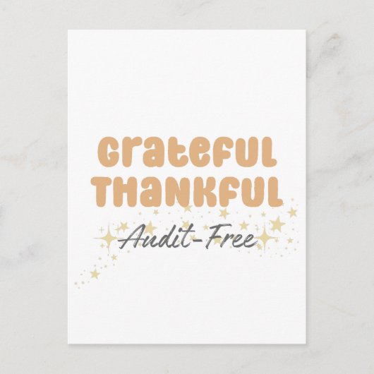 感謝と笑いが税務署から自由に - 面白い会計士 ポストカード (正面)