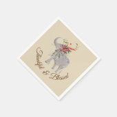 感謝と象賛美の感謝祭 スタンダードカクテルナプキン (角)