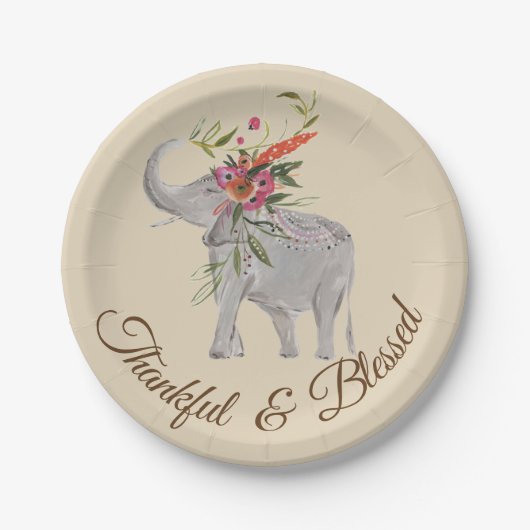 感謝と象賛美感謝祭 ペーパープレート (正面)