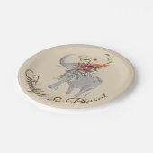 感謝と象賛美感謝祭 ペーパープレート (アングル)