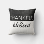 感謝と賛美引用文の白の濃い灰色 クッション (裏面)