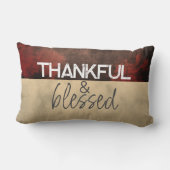 感謝と賛美引用文暖かい茶色の水色 ランバークッション (裏面)