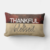 感謝と賛美引用文暖かい茶色の水色 ランバークッション (正面)