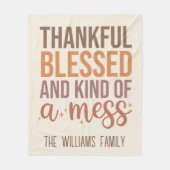 感謝と賛美文字コジー秋秋 フリースブランケット (正面)