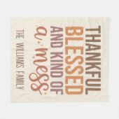 感謝と賛美文字コジー秋秋 フリースブランケット (正面(横))