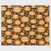 感謝と賛美秋オレンジ離れオレンジダークブラウン ラッピングペーパー (フラット)