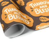 感謝と賛美秋オレンジ離れオレンジダークブラウン ラッピングペーパー (ロールコーナー)