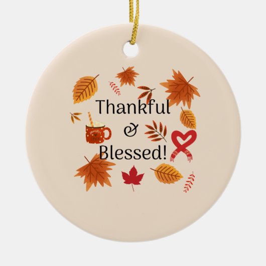 感謝と賛美秋デザイン セラミックオーナメント (正面)