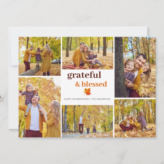 感謝と賛美秋感謝家族の写真 シーズンカード (正面)