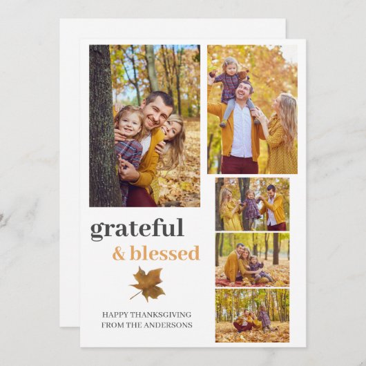感謝と賛美秋感謝家族の写真 シーズンカード (正面/裏面)