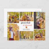感謝と賛美秋感謝家族の写真 シーズンポストカード (正面/裏面)