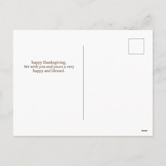 感謝と賛美秋感謝家族の写真 シーズンポストカード (裏面)