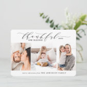 感謝と賛美3枚の写真エレガント家族 シーズンカード (スタンド正面)