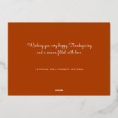 感謝と賛美3枚の写真感謝祭バラ金ゴールド 箔シーズンカード (裏面)