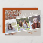 感謝と賛美 | 3枚の写真ハッピー・感謝祭 シーズンカード (正面/裏面)