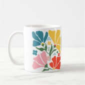 感謝と賞賛の贈り物、抽象的な花の先生 コーヒーマグカップ (左)