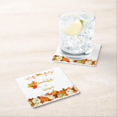 感謝と金賛美の台本の感謝祭 スクエアペーパーコースター (インサイチュ)