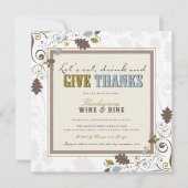 感謝と食事のルーストなサンクスギブィングディナー 招待状 (正面)