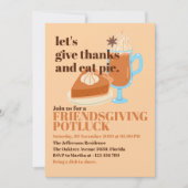 感謝と食事を楽しむ友人の日「友達に感謝とパイを食べよう」 招待状 (正面)