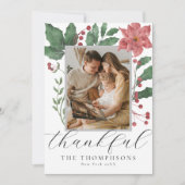 感謝に満ちたシックなウィンターボタニカル写真 シーズンカード (正面)