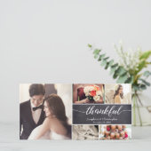 感謝に満ちたラスティックウェディング　フォトコラージュ（横向き） サンキューカード (スタンド正面)