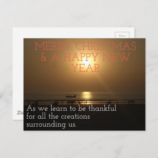 感謝に満ちた創造が私たちを囲んでいる。メリークリスマス ポストカード (正面/裏面)