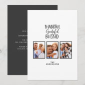 感謝に満ちた幸せな写真 感謝祭 招待状 (正面/裏面)