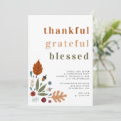 感謝に満ちた幸せな感謝祭パーティー 招待状 (スタンド正面)