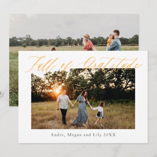 感謝に満ちた感謝祭の休日 招待状 (正面/裏面)