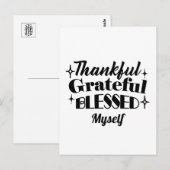 感謝に満ちた、幸せなスパークリング感謝祭 ポストカード (正面/裏面)