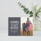 感謝に満ちた、恵まれた、祝福された感謝祭の写真 ポストカード (スタンド正面)
