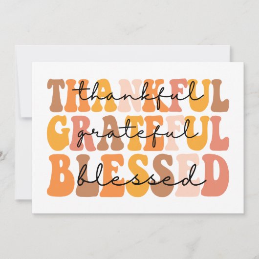 感謝に満ちた、恵まれた、祝福された カード (正面)