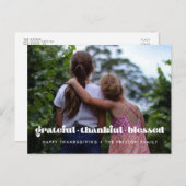 感謝に満ちた 感謝している 幸せな感謝祭の写真 ポストカード (正面/裏面)