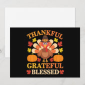 感謝に満ちた 感謝すべき 祝福された ターキーの感謝祭 シーズンカード (正面/裏面)