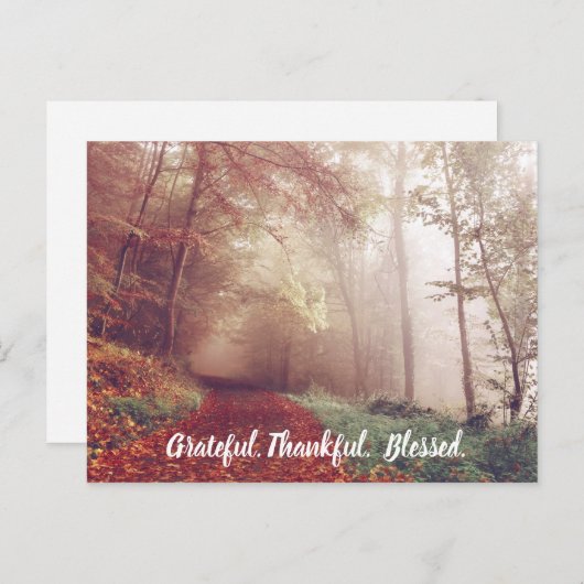 感謝に満ちた 落葉の季節 自然の小径 ポストカード (正面/裏面)