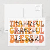 感謝に満ちた 謝意に満ちた 幸せな ポストカード (正面/裏面)