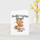 感謝に満ちた 謝意に満ちた 祝福された 看護師 秋 落ち葉の木 カード (黄色い花)