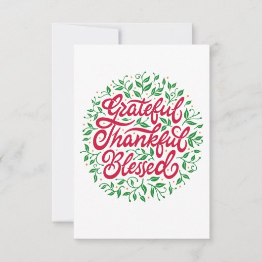 感謝に満ちている 謝意に満ちている 幸せな カード (正面)