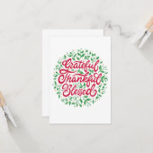 感謝に満ちている 謝意に満ちている 幸せな カード (正面/裏面インサイチュ)