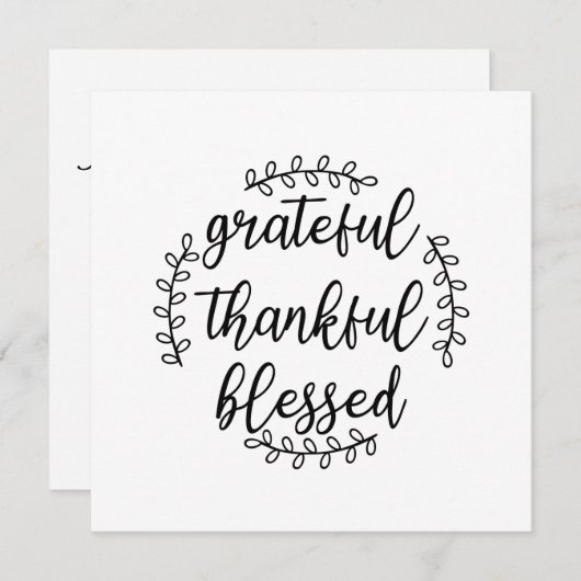 感謝に満ちている 謝意に満ちている 幸せな 招待状 (正面/裏面)