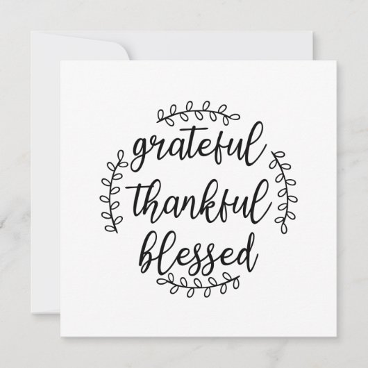 感謝に満ちている 謝意に満ちている 幸せ 招待状 (正面)